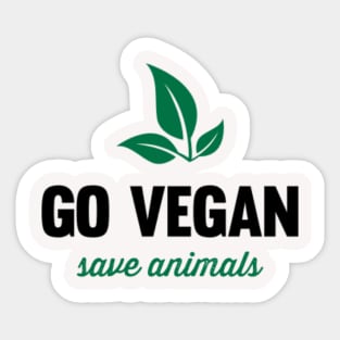 Go Vegan, Save Animals Sticker